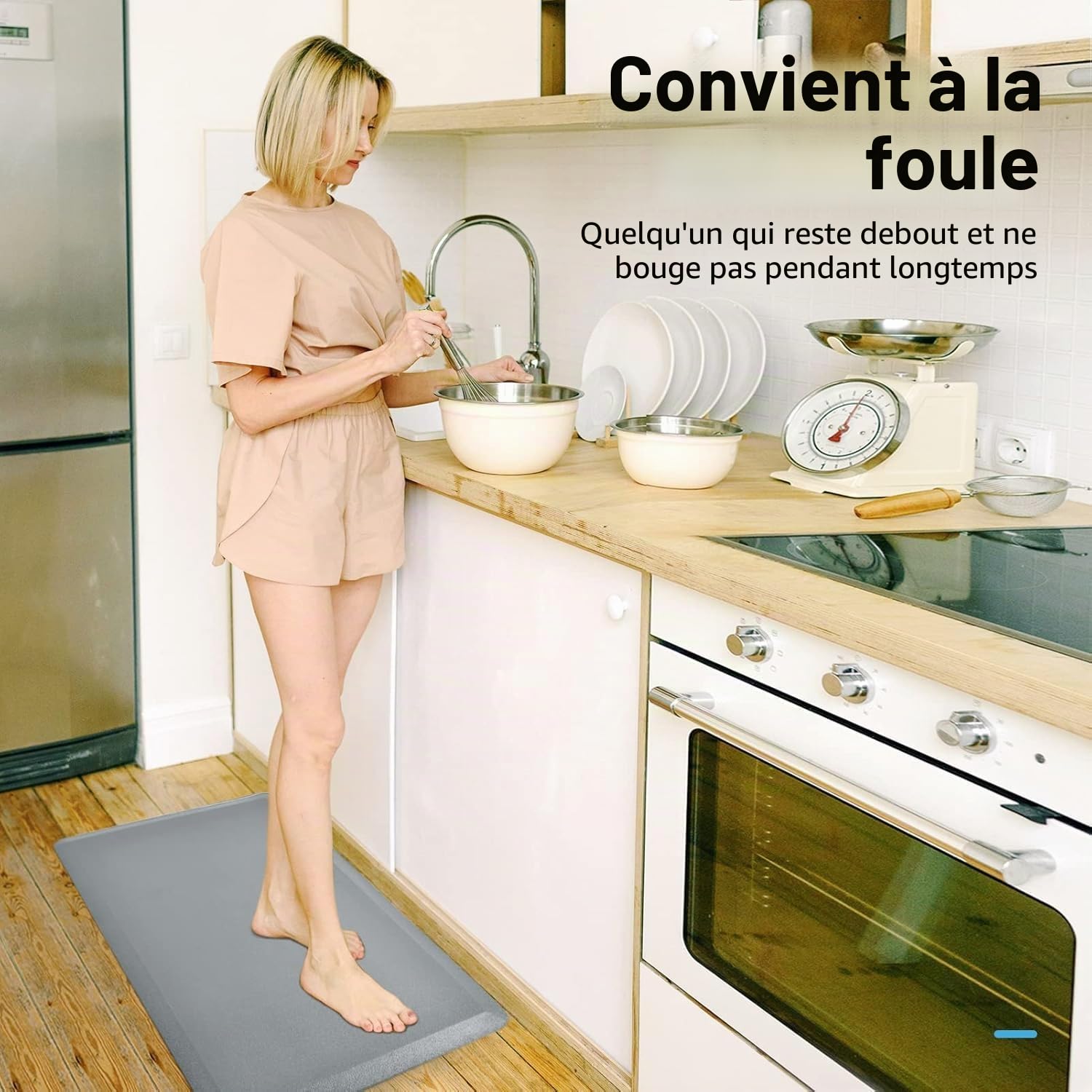 Art3d Lot de 1 Tapis Anti-Fatigue – Tapis de Cuisine rembourré de 1,2 cm – Coussin Confortable en Mousse antidérapante pour Bureau Debout, Bureau ou Garage,71 x 44 x 1,2 cm, Gris Foncé