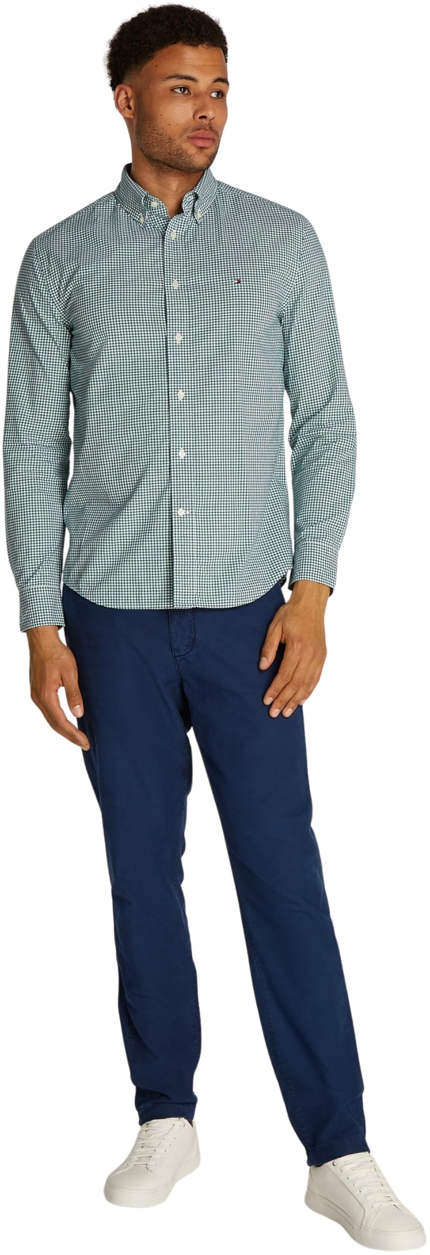 Tommy Hilfiger Camisa Hombre Flex Poplin Gingham Regular Fit