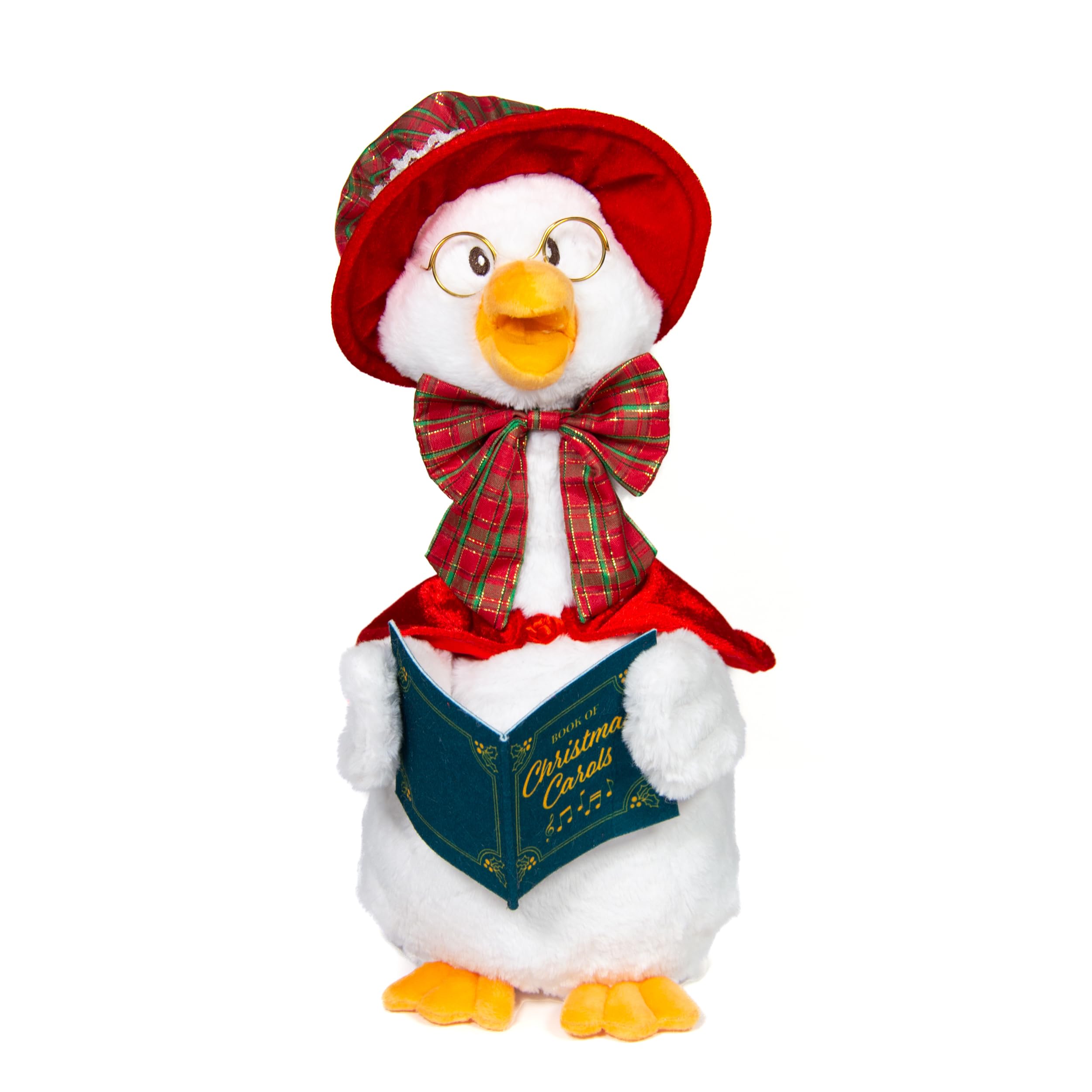 Cuddle Barn - Carolin' Mother Goose | Animated Musical Singing Christmas Caroling Soft Plush Toy, 14 inches