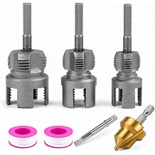 10-Piece PVC Pipe Threader Kit for Drill, 1/2, 3/4 & 1 in NPT Dies