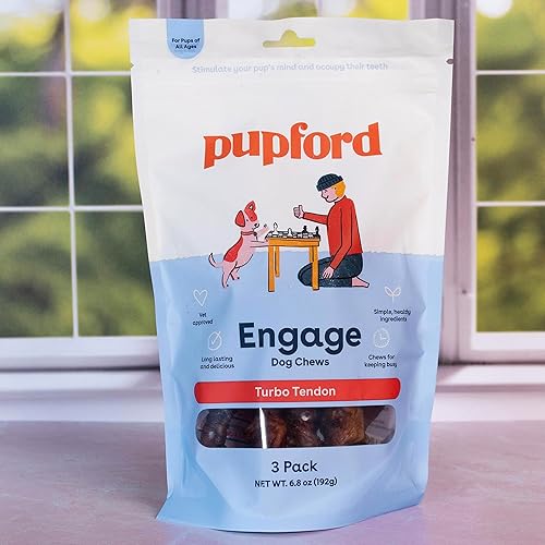 Miniatura 8 de Pupford Turbo Beef Tendon Chews para perros y cachorros, masticable totalmente natural para perros con glucosamina para la salud de las