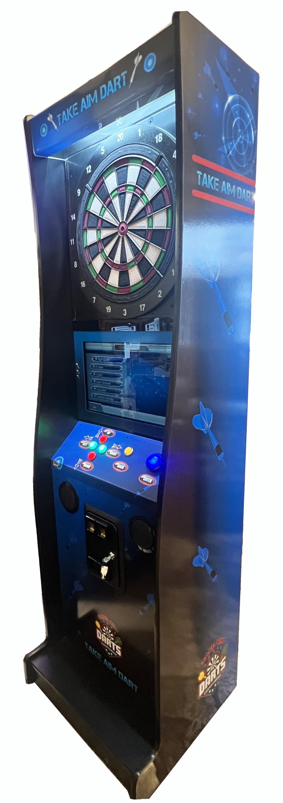 Heavy Duty Electronic Coin Operated Take Aim Dart Machine with 23