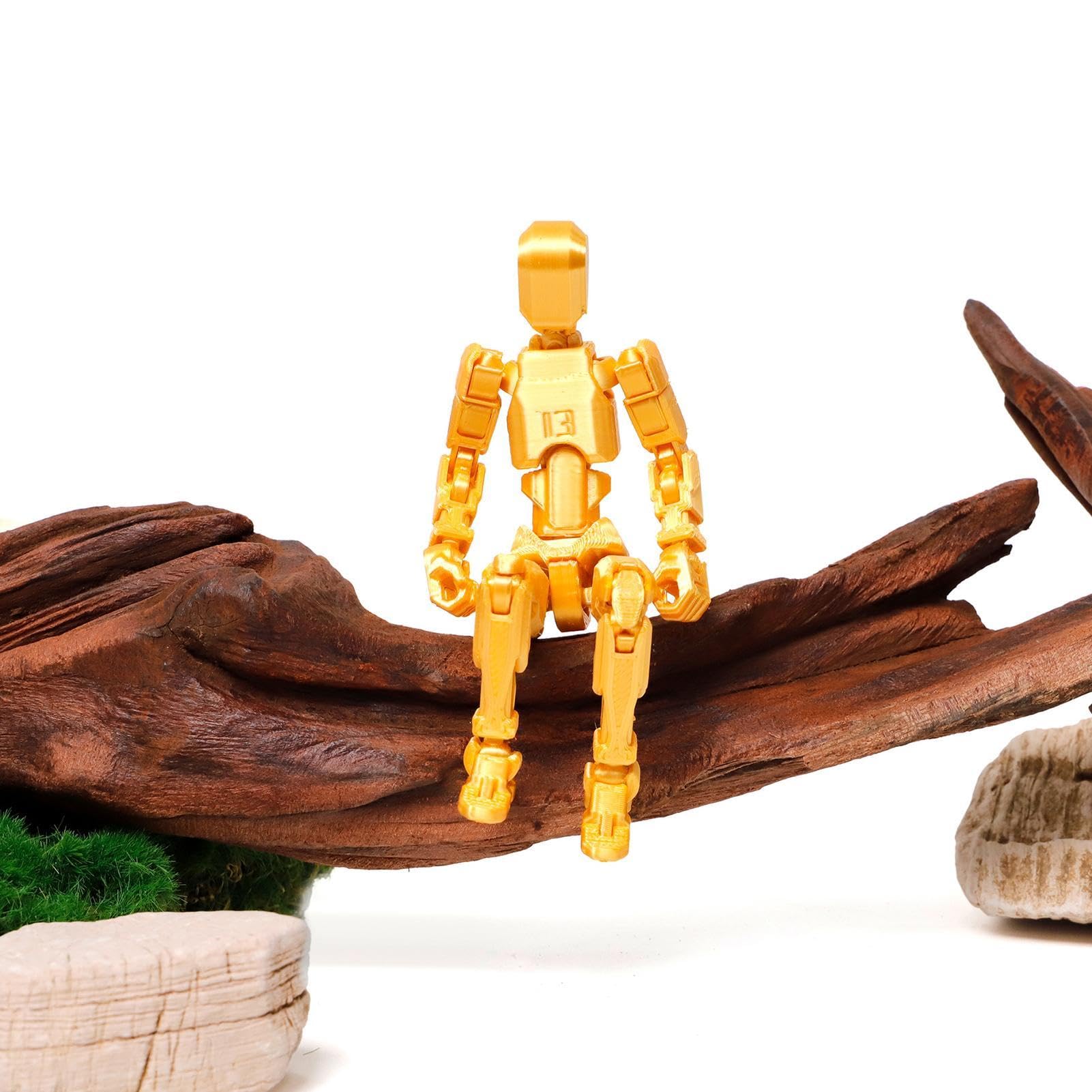 Figura De Acción Impresa En 3D Con 13 Articulaciones Móviles, Diseño Moderno Y Colores Llamativos (rojo, Amarillo, Plata, Negro), Juguete Mecánico De Montaje Para Decoración De Oficina Y Regalo Original