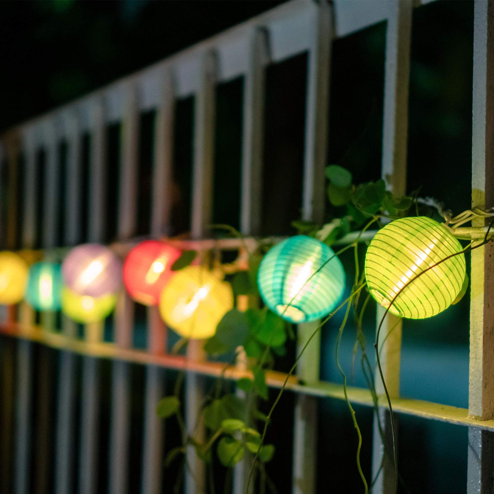 Vigdur 9.8FT Nylon Lantern String Lights Plug in Connectable