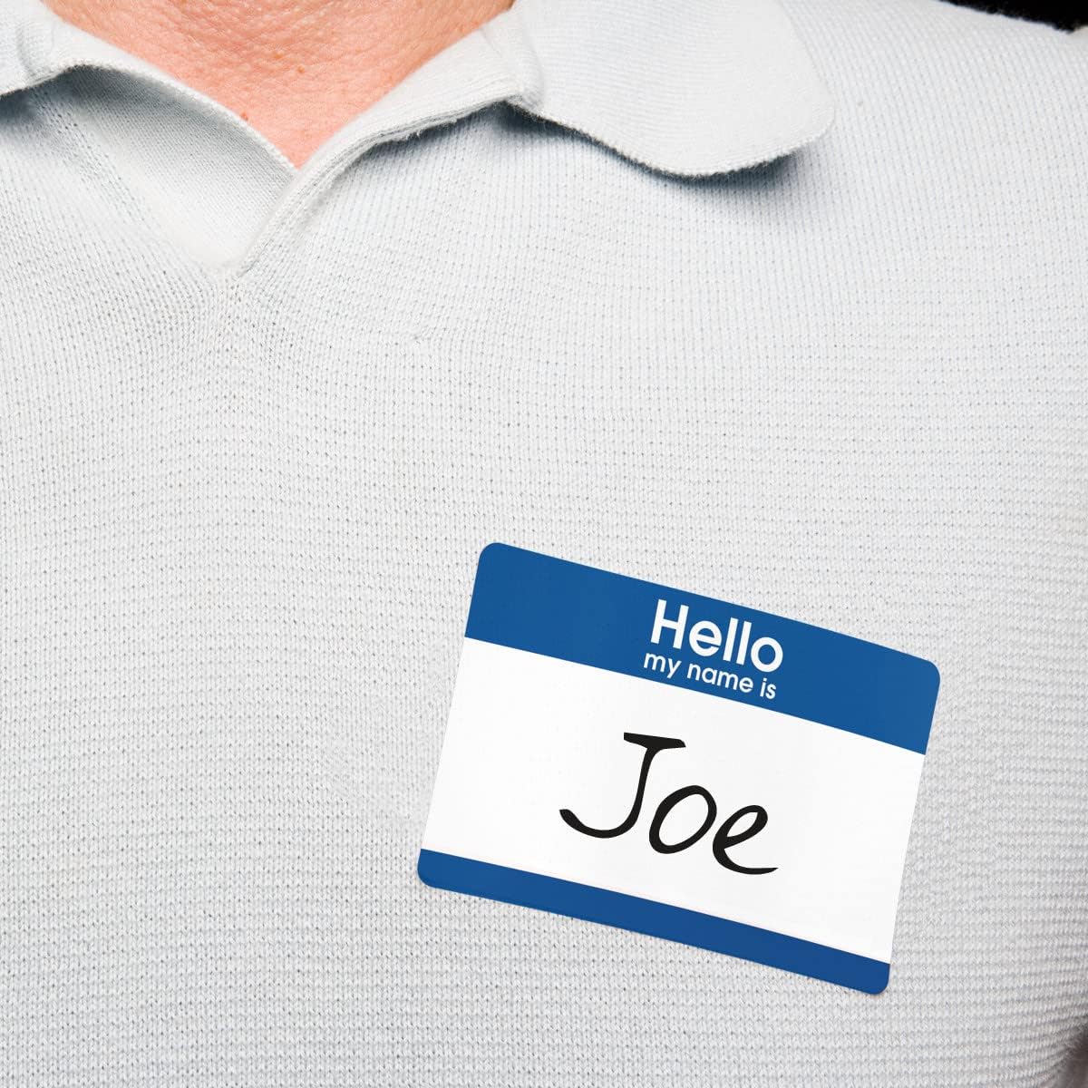 Avery Hello My Name Is Name Tags, White with Blue Border, 100 Removable Name Badges (05141)