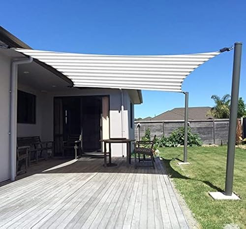 SUNNY GUARD Vela de Sombra Solar 10' x 13' Rectangular Gris-Blanco Bloqueo UV Parasol para Patio Trasero Jardín Terraza Patio Jardín Actividades al