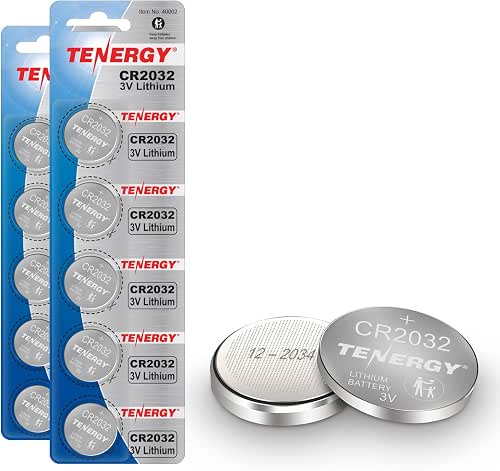 Tenergy 3V CR2032 Batteries, Lithium Button Coin Cell 2032 Battery,