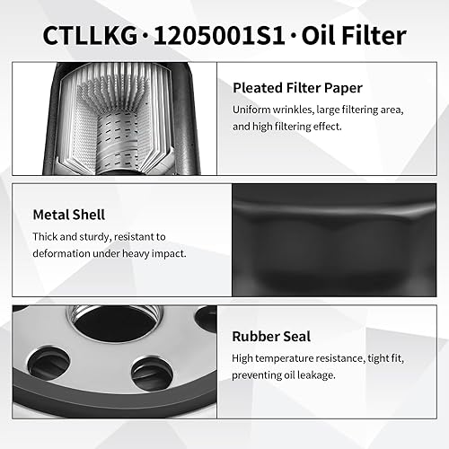 Miniatura 2 de 12-050-01-S Filtro de aceite para 12 050 01-S1 49065-7007 49065-0721 AM125424 Cub Cadet, Craftsman, Troy Bilt, Toro, Gravely, Tractor de cortacésped