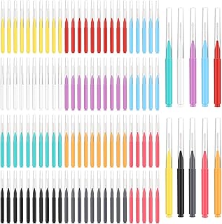 100pcs Micro Eyebrow Brush with Cap, Portable Eyebrow Lamination Brush Multifunctional Brow Brushes for Eyebrows Eyelash Eyebrow Lift Extension Tools (10 Colors)