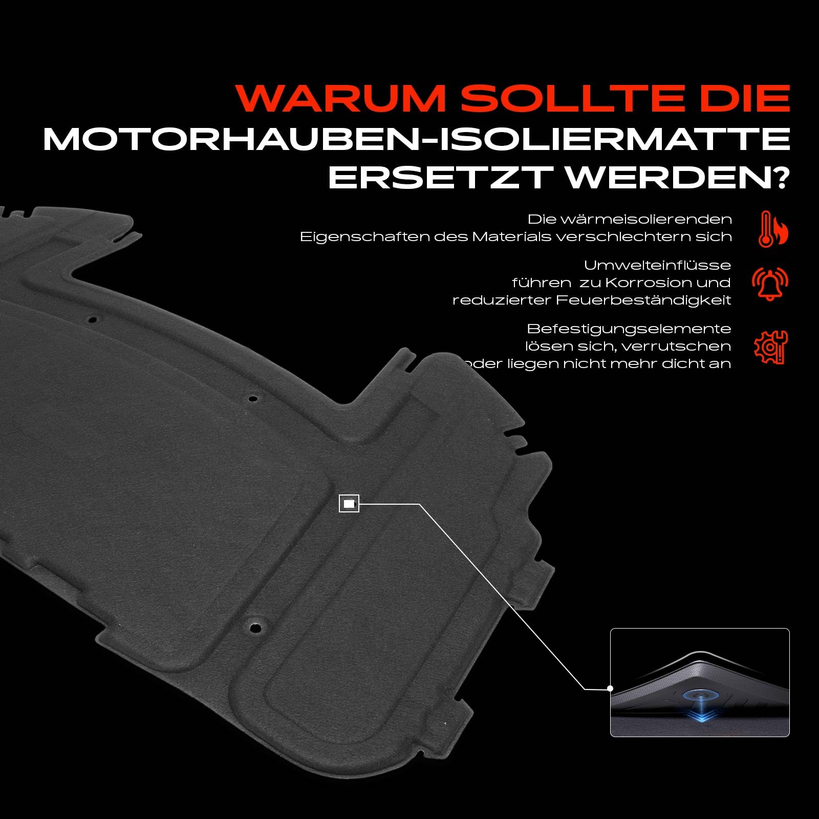 Frankberg Isolamento del vano Motore Cofano Motore Compatibile con Touring E91 E90 Serie 3 Cabriolet E93 Serie 3 Coupé E92 Replace# 51487059260