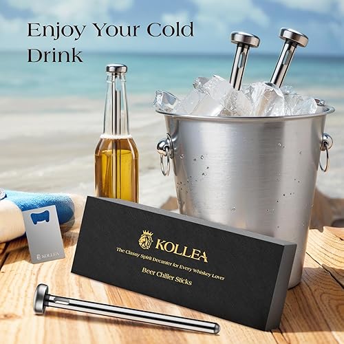 Miniatura 6 de Kollea Paquete de 4 enfriadores de cerveza para botellas, enfriador de vino, 3 en 1 de acero inoxidable para botellas de vino, regalos únicos