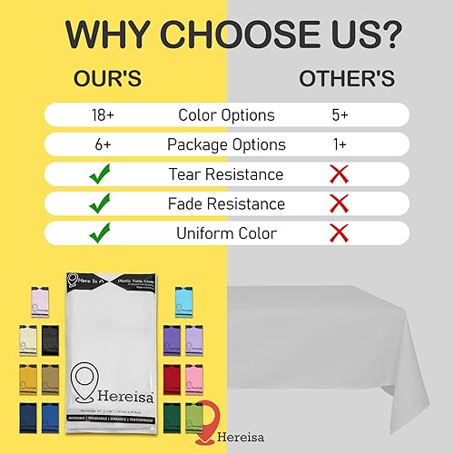 Miniatura 3 de Paquete de 3 manteles de plástico desechables de 54 x 108 pulgadas, manteles de color blanco hueso, manteles de fiesta nupcial para fiestas