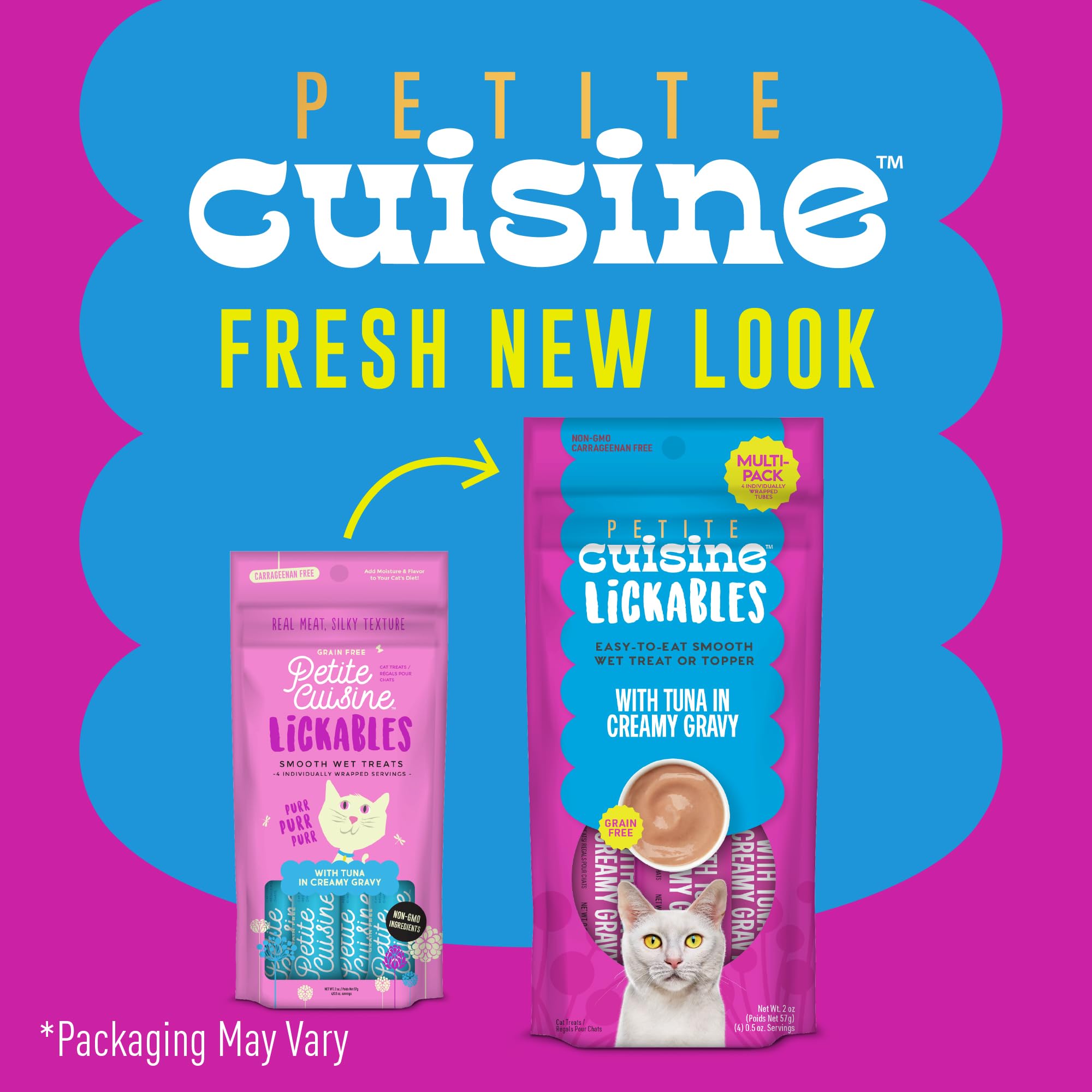 PETITE CUISINE Lickables Wet Cat Food, Tuna in Creamy Gravy, 2 oz. Pouch (12 Count)