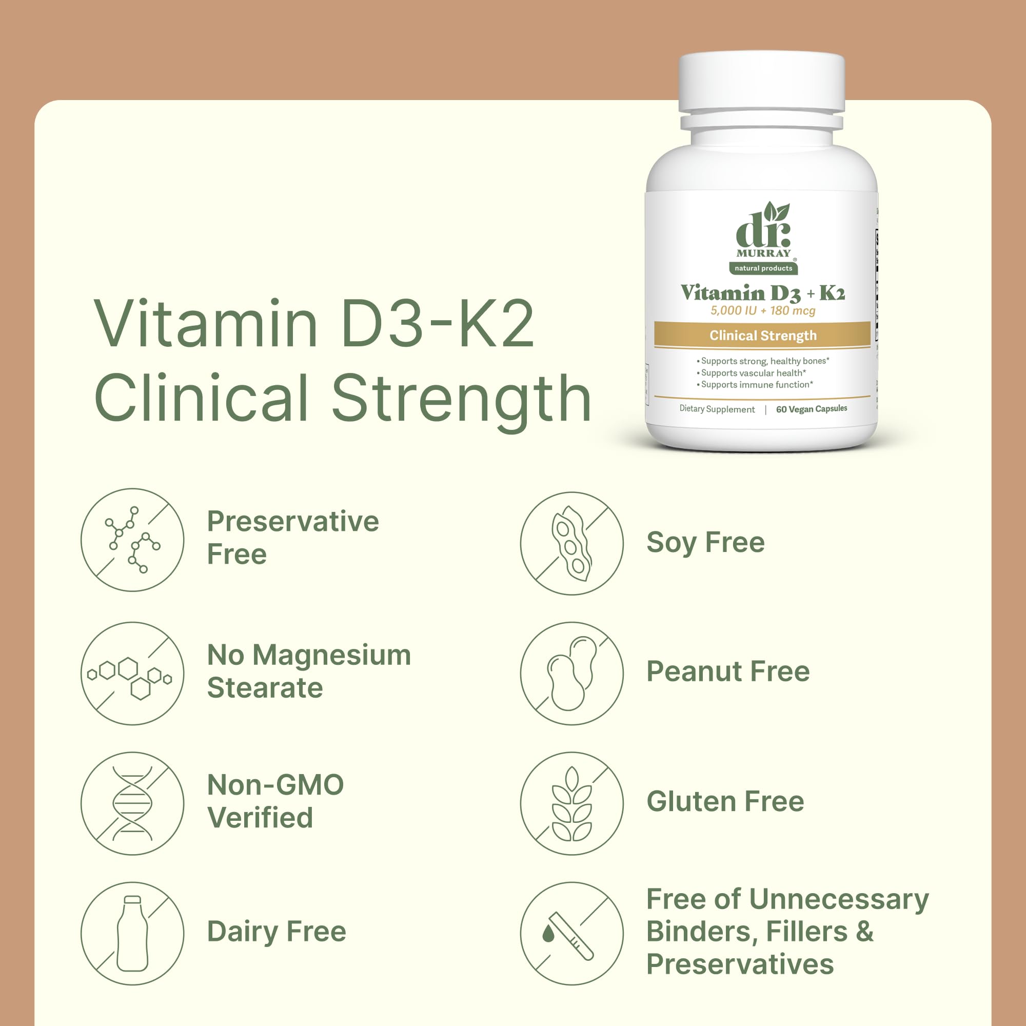 Dr. Murray's Vitamin D3-K2 with Coconut Oil MCTs, 5,000 IU, 60 Vegan Caps — Amazon image 3