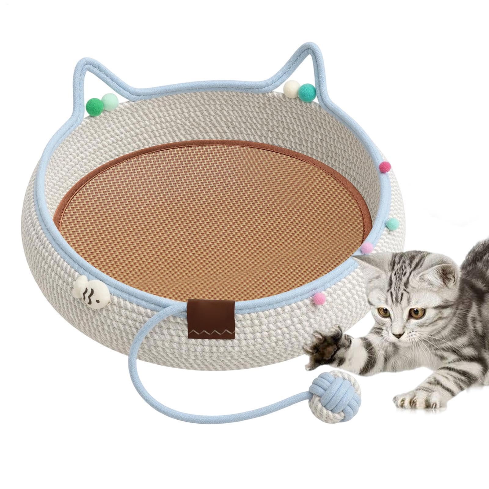 Cat Bed Scratchable Handwoven Nest Pet Supplies with Rope Ball