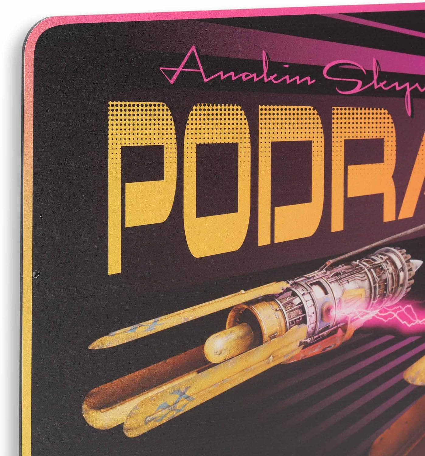 Open Road Brands Disney Star Wars Pod Racer Metal Wall Decor - Dynamic Star Wars Wall Art for Garage, Shop, or Game Room
