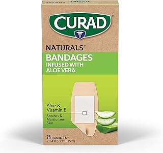 CURAD Naturals Aloe Vera & Vitamin E Bandages 2" x 4", Indi…