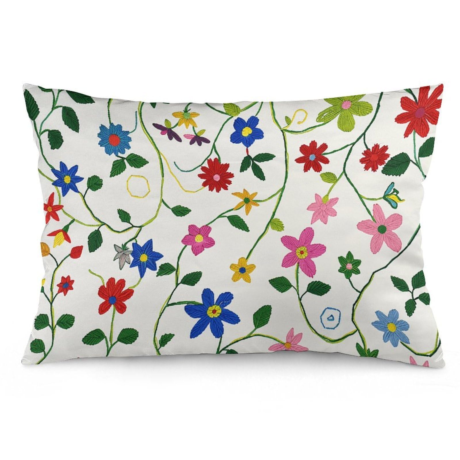 NTVOWPZO 2 Pack Decoration Throw Pillow Covers 20"x30" Pillowcases Covers Vine Flower Pattern Pillowcases Modern Farmhouse Home Decor Sofa Cushions Covers for Couch Bed Living Room
