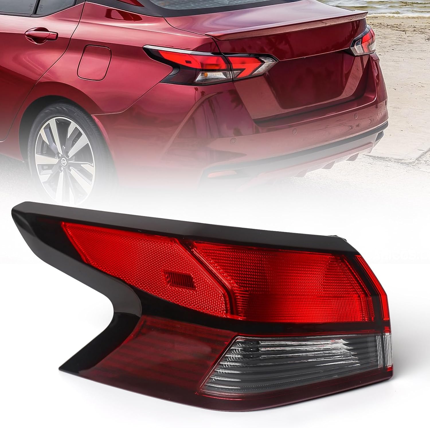 Huray Left Inner Tail Light Fit for Nissan Versa 2020-2023 LH Taillight Tail lamp Rear Brake Lamp Assembly OE Style Replacement for NI2802121 (Driver Side)