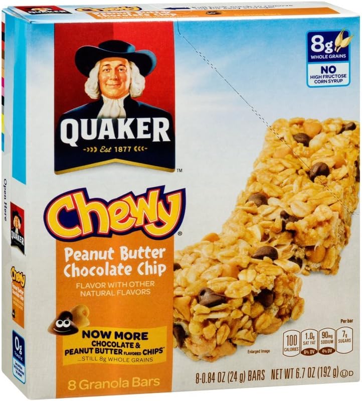 Amazon.com: Quaker Chewy Peanut Butter Chocolate Chip Granola Bars 6.7 ...