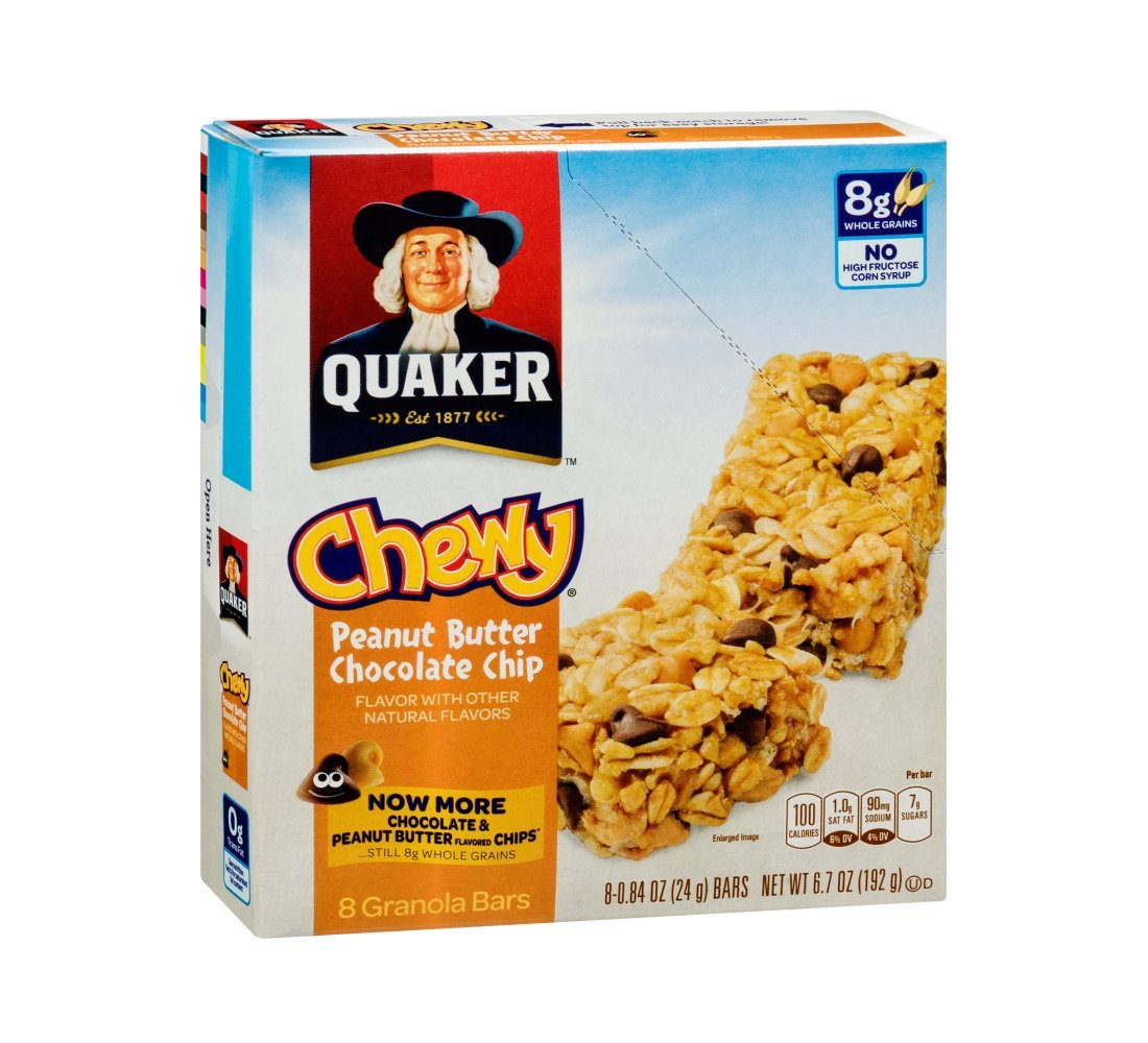 Quaker Chewy Peanut Butter Chocolate Chip Granola Bars 8084 Oz Bars