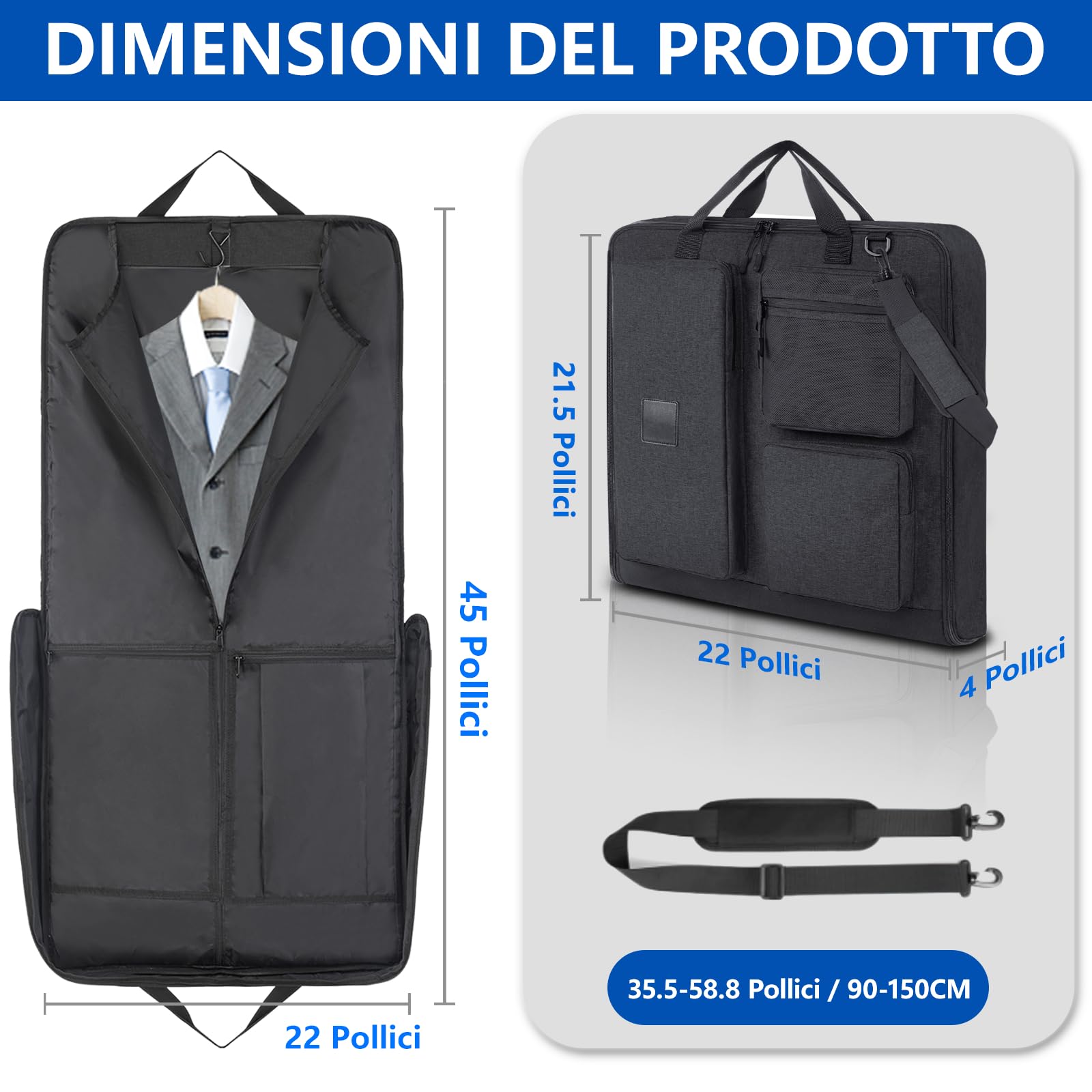 Kingslong Porta Abiti da Uomo con Gancio e Borsa per Scarpe
