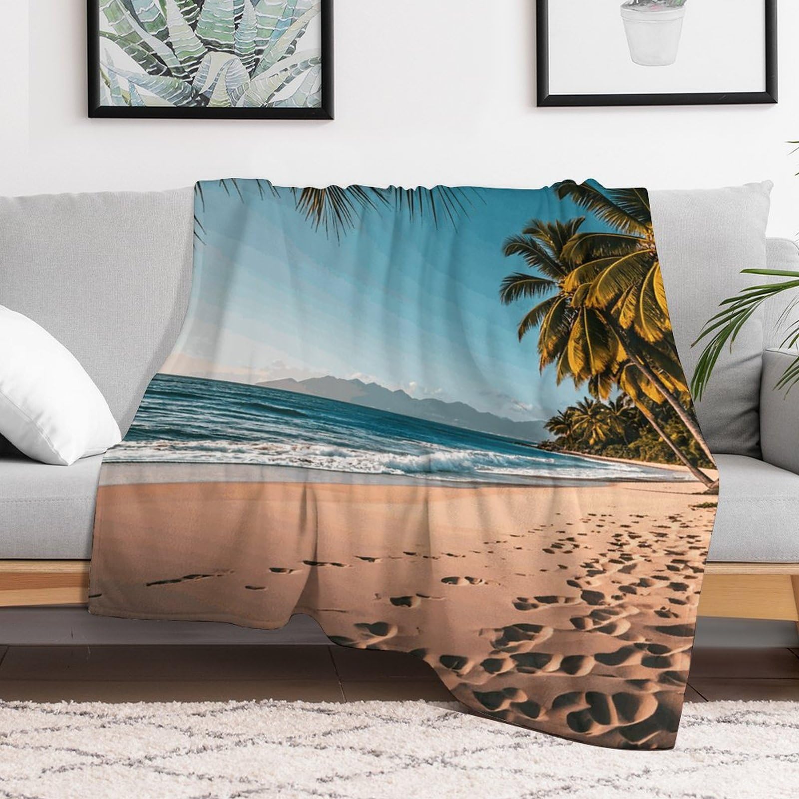 Couverture en micro polaire légère 152x203cm jeté de canapé chaud été