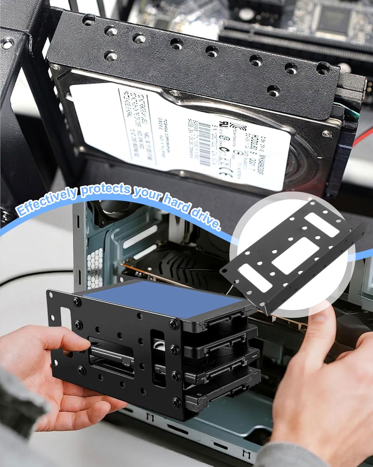 2 pezzi Telaio di Montaggio per Dischi Rigidi da 2,5" Adattatore da SSD a 3,5" Telaio Rimovibile di Montaggio Staffe Guide Incluse Viti