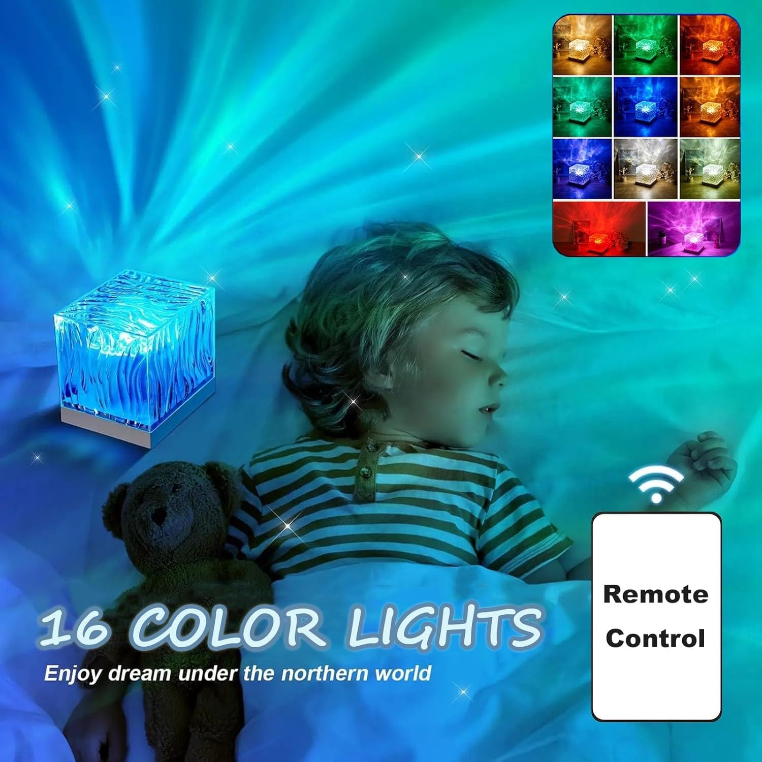 Amazon.co.jp : ランプ、16 色クリスタルランプ LED ナイトライト
