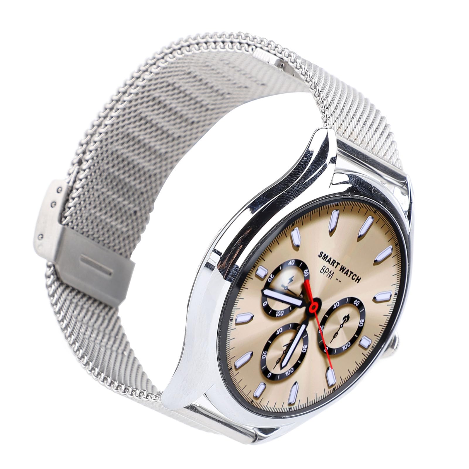 Touch Watch Smart HD Tracker di attività Impermeabile per Uomo Donna Schermo AMOLED da 1,43 Pollici Interfaccia Utente Dinamica Elegante Design in Lega di Zinco (Cinturino in acciaio color