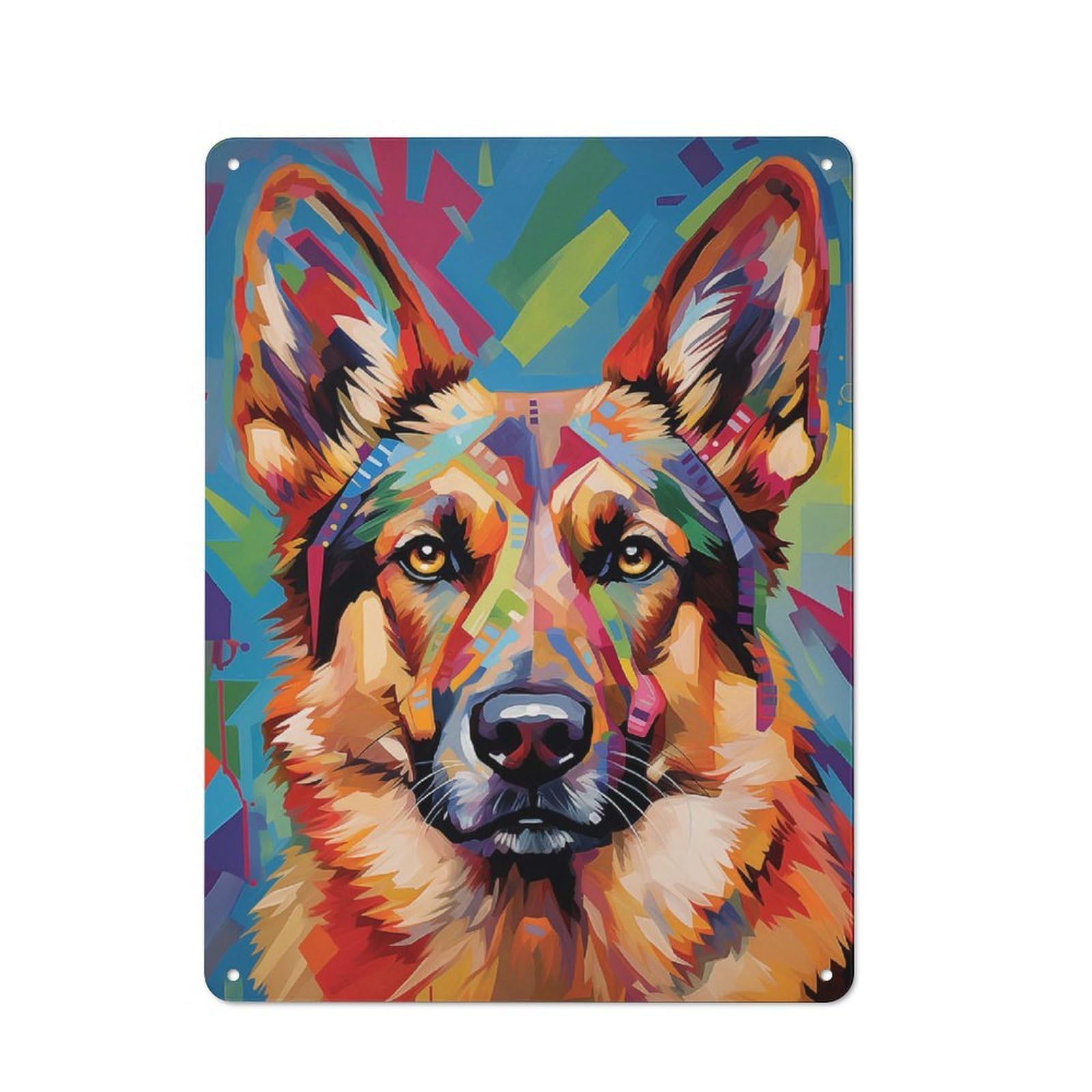 Junmoney Style-17 Classic Colorful German Shepherd Kitchen Metal Sign 40X30cm, Kitchen Wall Decor For Kitchen, Cafe, Pantry Or Dining Room