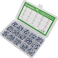 Vista 7 de 300 piezas de 15 valores 100 ohmios - 2M ohmios Trim potes Resistencia variable 0.236 in Potenciómetro Surtido Kit