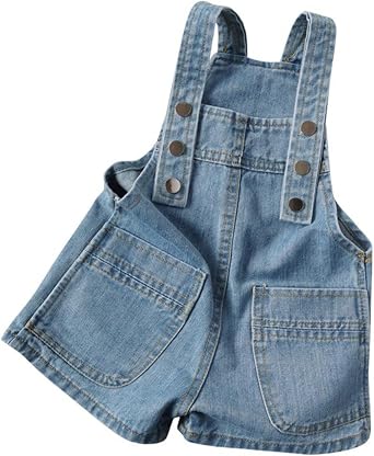 Baby Boys Girls Denim Bib Overalls Shorts Toddler Summer Jeans Shorts