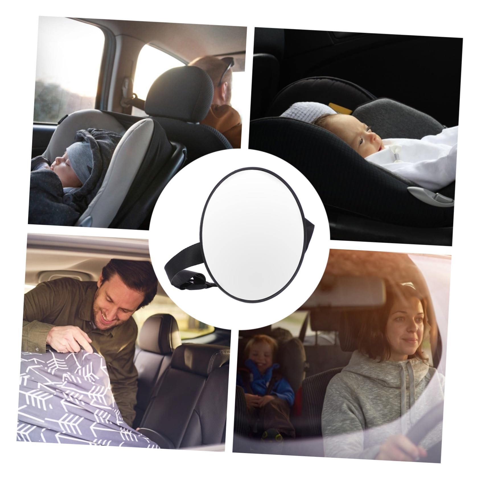 Espejo de observación irrompible para Uso Interior, para Seguridad en el Asiento Trasero, fácil instalación, Accesorio para automóvil Estable y Compacto.