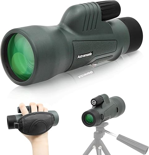 Astromania Monoculares de prisma BAK4 de alta potencia de 10 x 50, impermeable, monoscopio de mano compacto para observación de aves, eventos