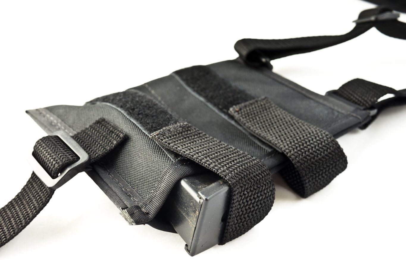 OUTBAGS USA NSH22 (Right) Nylon Horizontal Shoulder Holster w/Double Mag Pouch. Family Owned & Operated. Made in USA