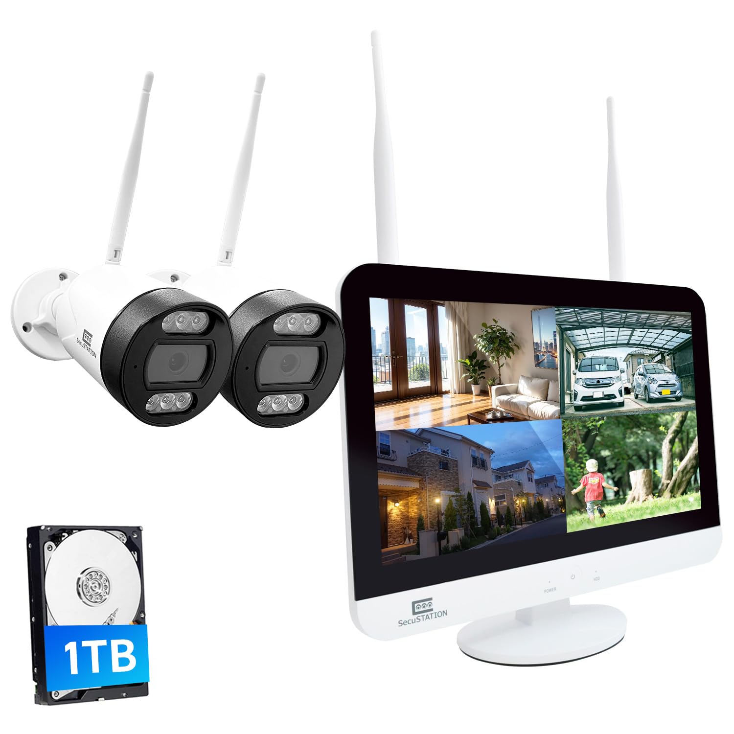 Amazon.co.jp: SecuSTATION 防犯カメラ ワイヤレス 2台 セット