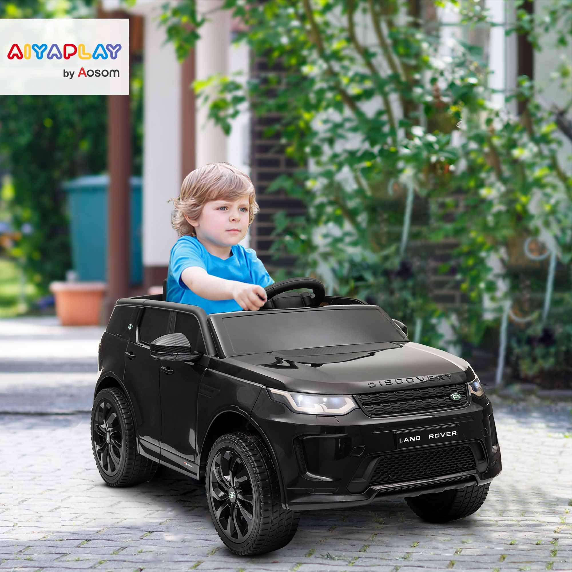 AIYAPLAY Land Rover Discovery Sport Kinderauto 12V für Kinder 3-6 Schwarz | Kinder Elektroauto, 2,4G Fernbedienung, Musik, Hupe, Elektrofahrzeug mit LED-Lichtern, USB/MP3-Anschluss, 3-5 km/h