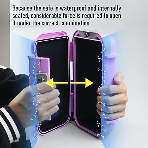 Miniatura 3 de Caja de seguridad portátil, combinación segura con cable extraíble, establece tu propia combinación, para viajes, actividades familiares y de