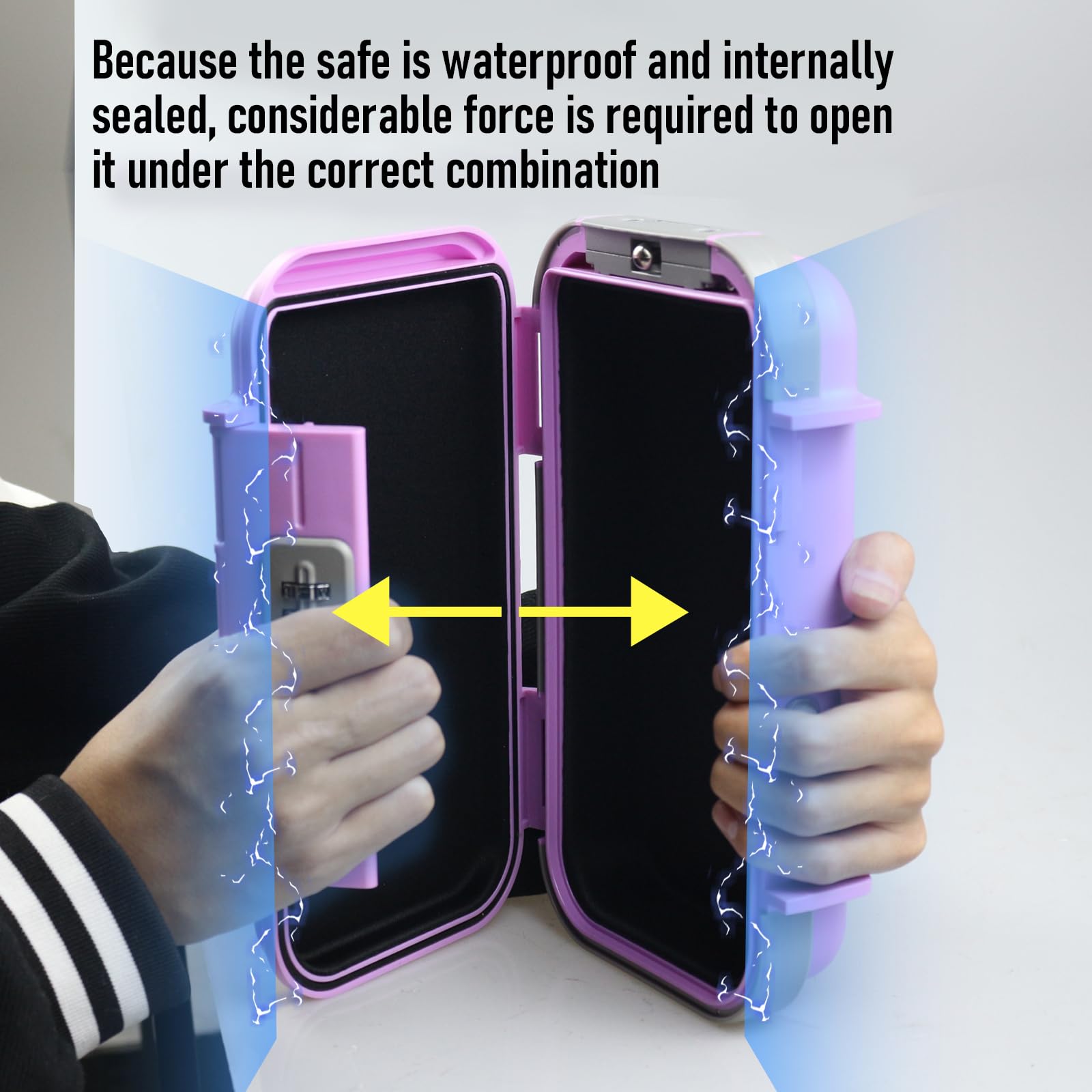 Tragbarer Safe Box, Kombinationssafe mit abnehmbarem Kabel, Stellen Sie Ihre eigene Kombination ein, für Reisen, Familie und Outdoor-Camping-Aktivitäten, Rosa