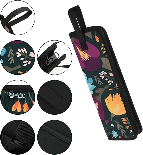 Miniatura 6 de Beautyflier Funda de hierro plano de 2 piezas, lona resistente al calor, bolsa de soporte para alisador de pelo, funda de viaje para alisador de