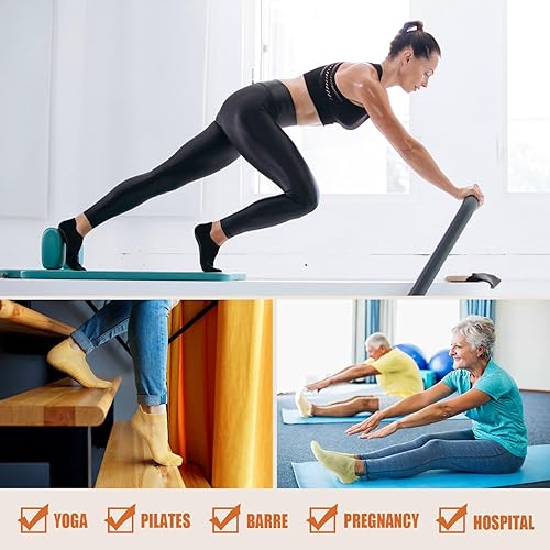 Miniatura 4 de YeuG 46 pares de calcetines de pilates para mujer - Calcetines antideslizantes para yoga, barre, hospital, descalza