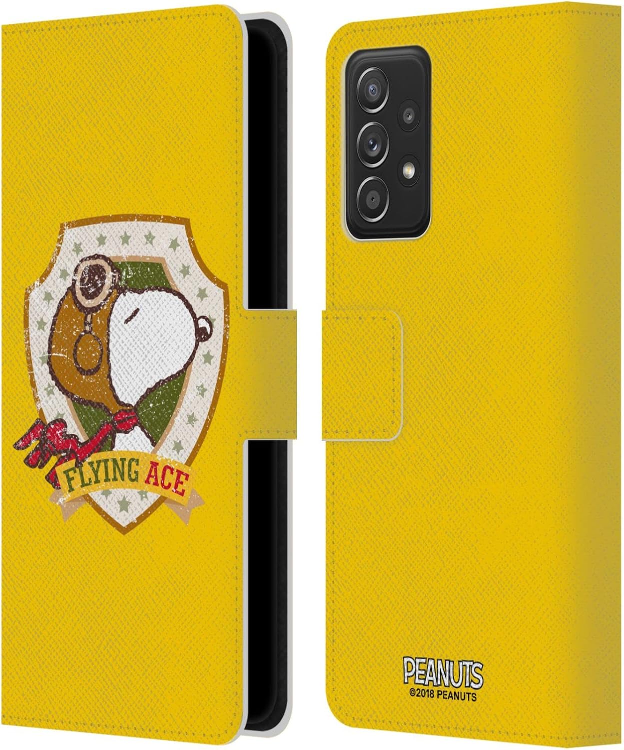 Head Case Designs Officially Licensed Peanuts Flying Ace The Many Faces of Snoopy Leather Wallet Case Compatible with Samsung Galaxy A53 5G (2022)