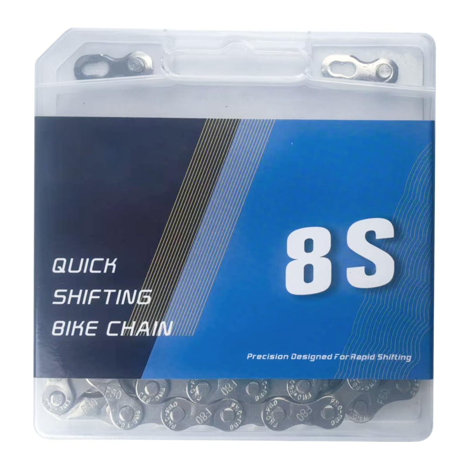 Silver Bike Chain 6/7/8 Speed Bike Chain,1/2 x 3/32 Inch,116 Links, Alloy Steel,Triple Strand,Suitable for Mountain Bike Road Bike