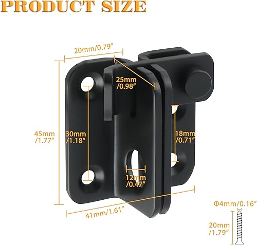 Miniatura 2 de Alise MS4001-B MS4001-B - Cerradura de puerta de seguridad para gabinete de granero, jaula de mascotas, jardín, baño, garaje, ventana, puerta