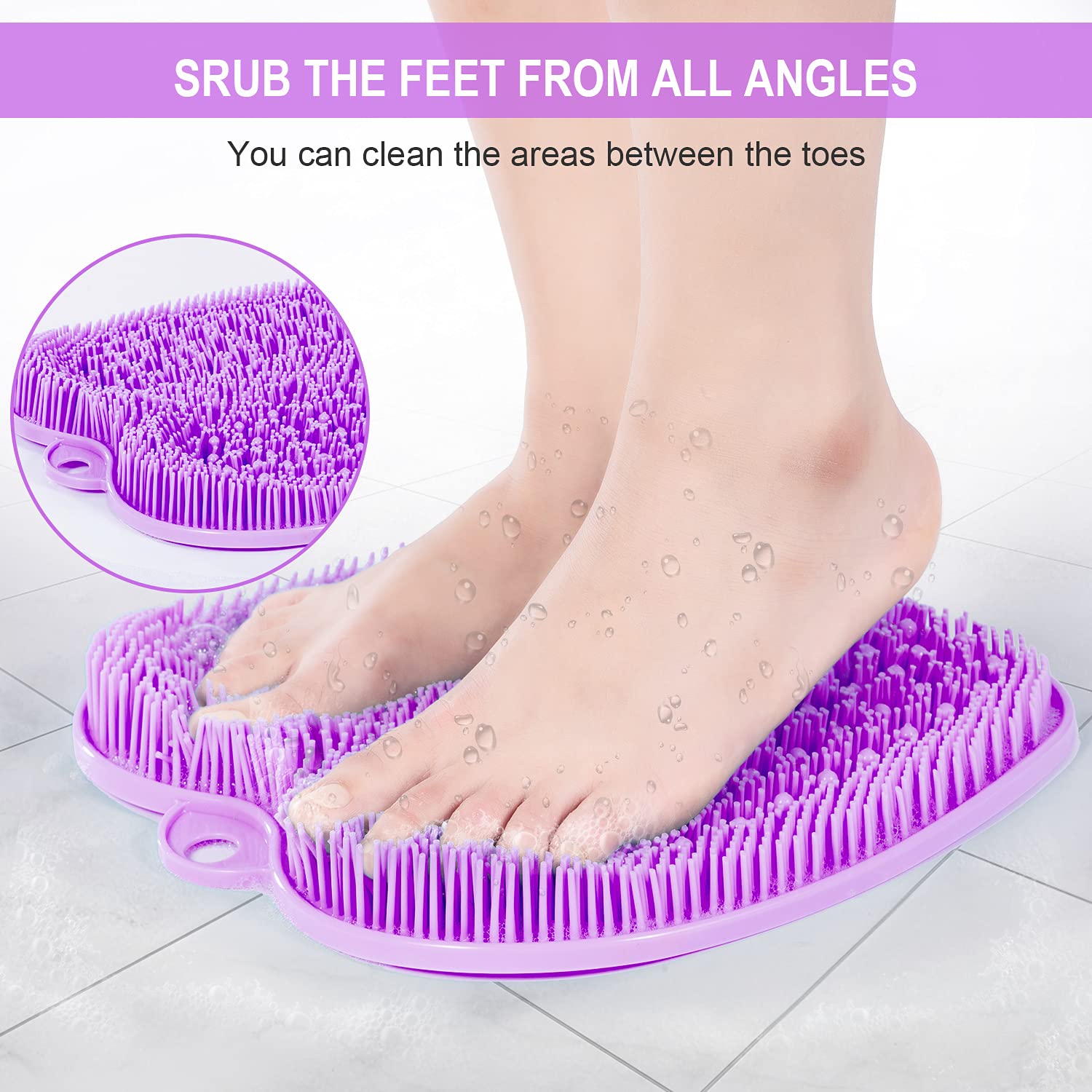 Almohadilla de Lijado para los pies de la Ducha con ventosas Antideslizantes, Cepillo para los pies para Limpiar y Eliminar la cutícula de los pies, Almohadilla Reflectante para relajar los pies