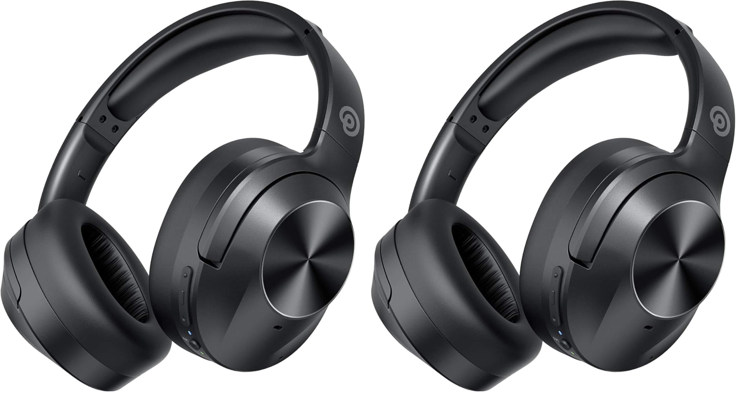 black hybrid noise cancelling headphones with hd sound wireless over ear