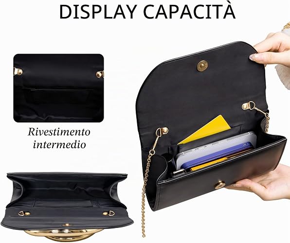 Larcenciel Pochette Donna a Pieghe, Borse da Sera Bianca con Glitter Verde e Catena, Clutch a Busta Borsa a Mano Scintillanti, Elegante Borsa Tracolla Donna per Feste, Matrimoni, Cocktail, 22×11×5cm Larcenciel Pochette Donna a Pieghe, Borse da Sera Bianca con Glitter Verde e Catena, Clutch a Busta Borsa a Mano Scintillanti, Elegante Borsa Tracolla Donna per Feste, Matrimoni, Cocktail, 22×11×5cm