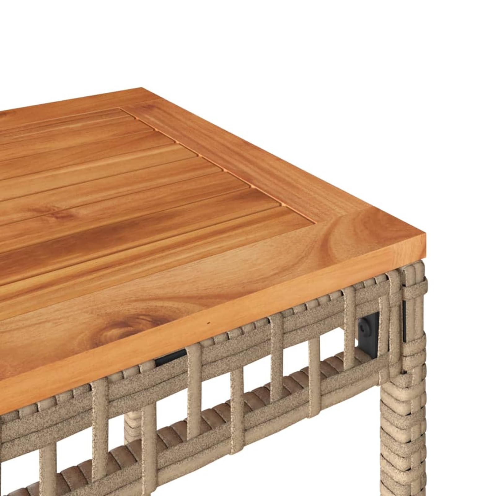Set da Bistrot 3 pz Beige in Polyrattan e Legno Massello Acacia,Set Bistrò Veranda,Set Bistrot da Esterno,Set Bistrot da Balcone-365867