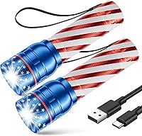 Vista 15 de Linternas recargables de alto lúmenes, luz de flash súper brillante G1000, pequeña linterna LED con zoom con 3 modos de iluminación, linterna Verde